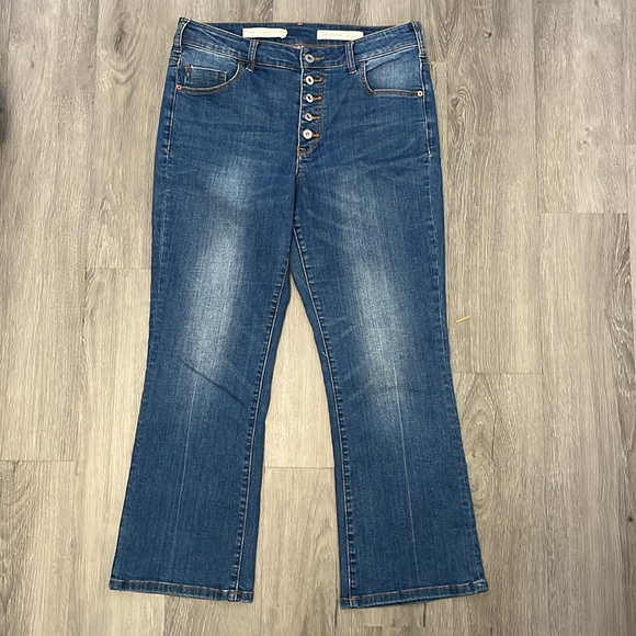 Pilcro & The Letterpress High-Rise Flare Crop Jeans | Anthropologie - Picture 3 of 10